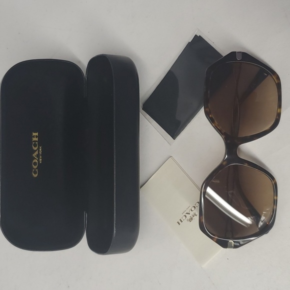 Coach C3445 Sculpted Signature Hexagon Sunglasses DARK TORTOISE (Last One) - Picture 6 of 15